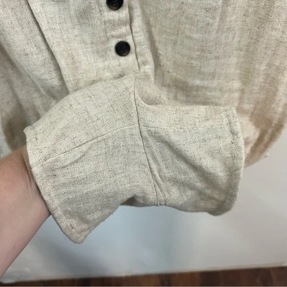 Madewell V Neck Button Down Linen Blend Romper - Picture 6 of 13